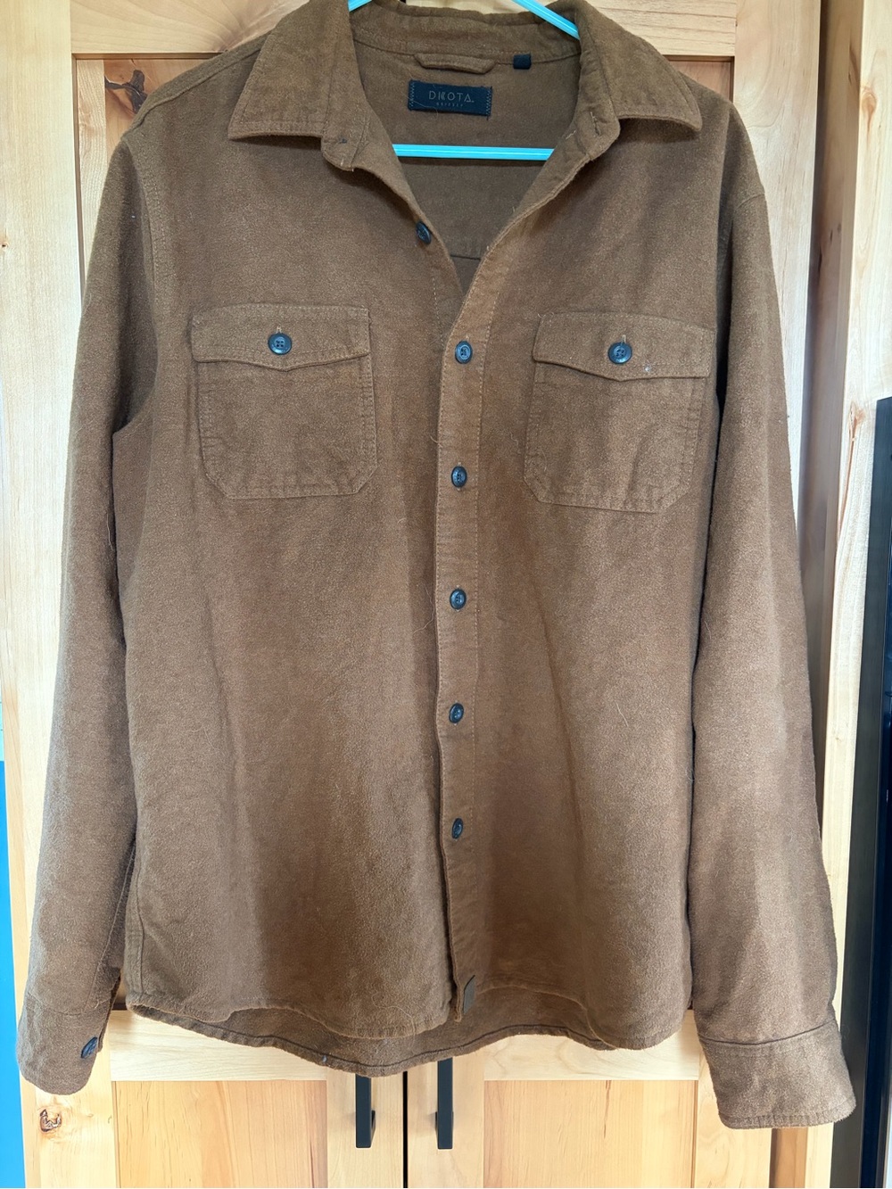 Dkota Grizzly Men's Brown Button-Up Overshirt 100% cotton Jacket shirt Large L